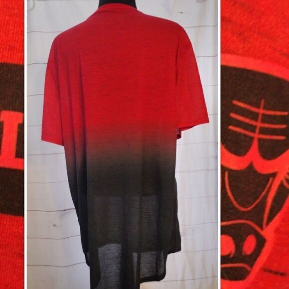 NBA CHICAGO BULLS TWO TONED RED & BLACK T-SHIRT SIZE XXL - Picture 3 of 4